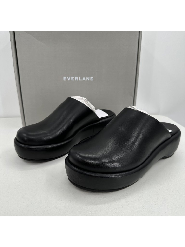 Everlane The Puffa Flatform In Black Leather Sz 6 Women's Chunky Platform Clog
